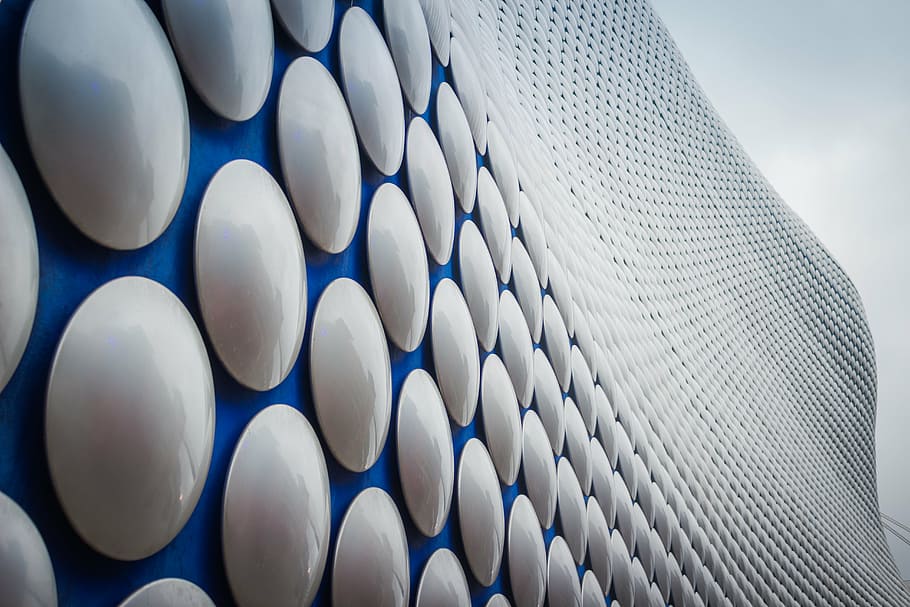 architecture, kaplický, mall, blue, no people, close-up, built structure HD wallpaper