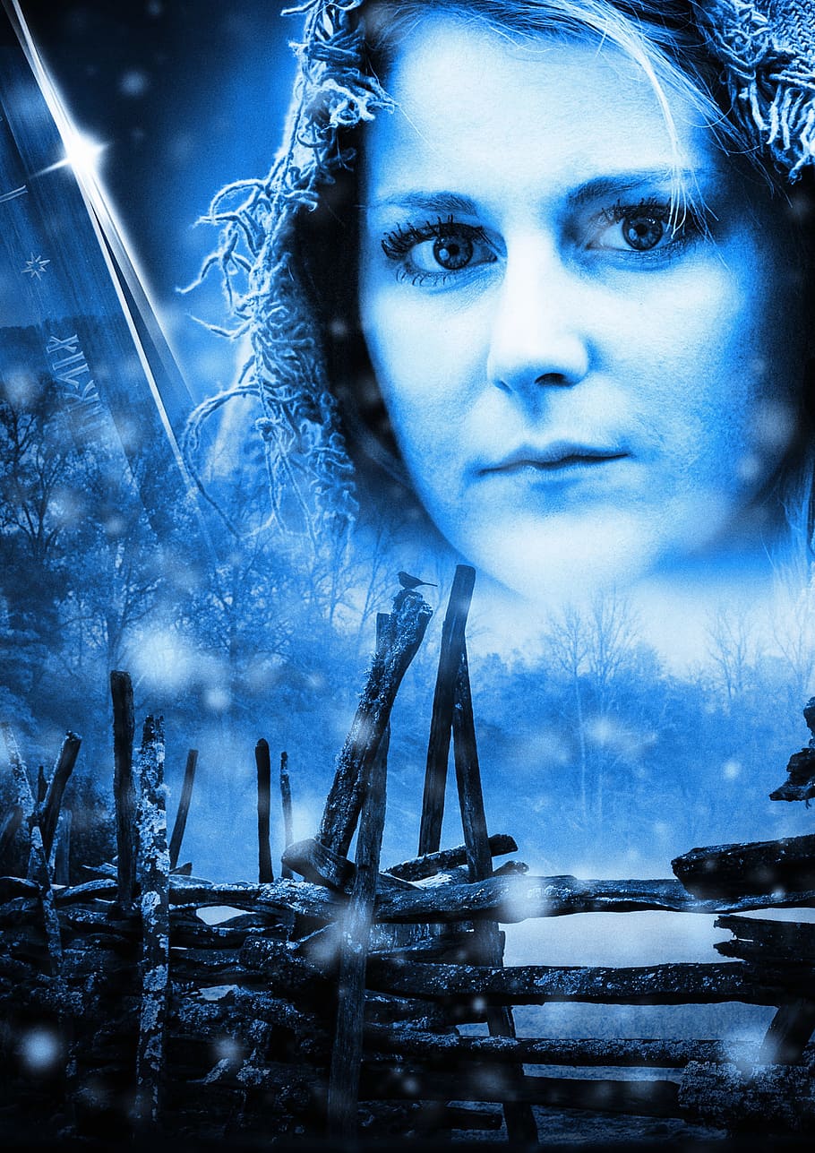 woman and wooden fences photo overlay, sword, war, vintage HD wallpaper