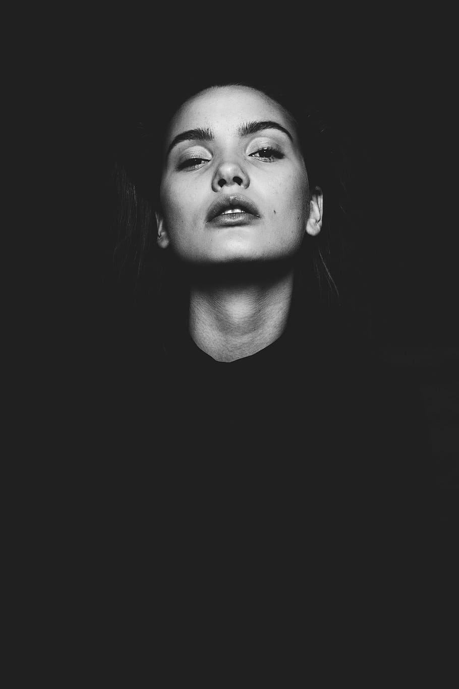 black and white picture of a woman, people, women, portrait, one Person HD wallpaper