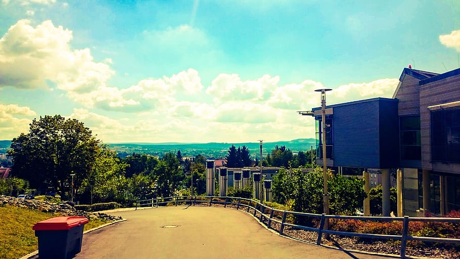 Landscape, Away, Summer, sky, no people, tree, architecture HD wallpaper