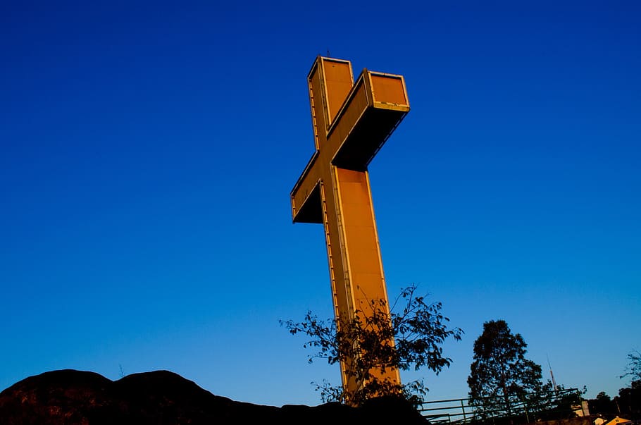 cross, sky, blue, religion, christian, god, christianity, symbol HD wallpaper