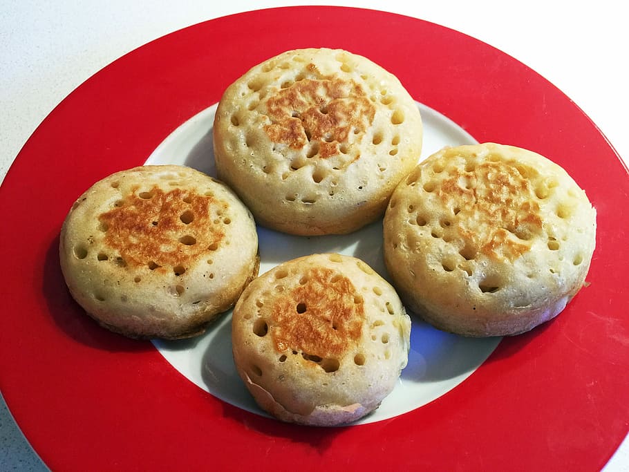 Crumpets, Food, Baking, Bread, Tea, english, yeast, sourdough HD wallpaper