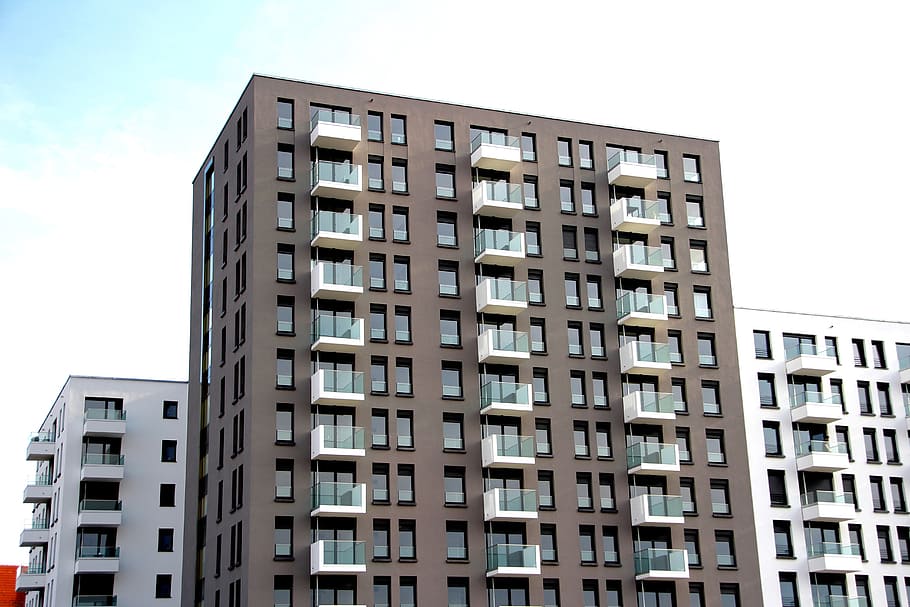 brown high-rise building, facade, window, outlook, live, real estate HD wallpaper