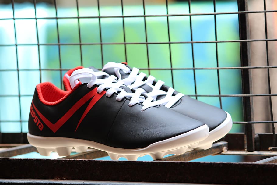 footwear, leather, shoe, studs, indoors, no people, pair, focus on foreground HD wallpaper