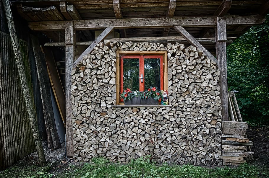 hut, wood, stacking, window, old, architecture, house, built structure HD wallpaper