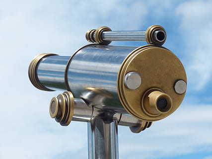 closeup photo of gold-colored scope, gray, brown, metal, telescope HD wallpaper