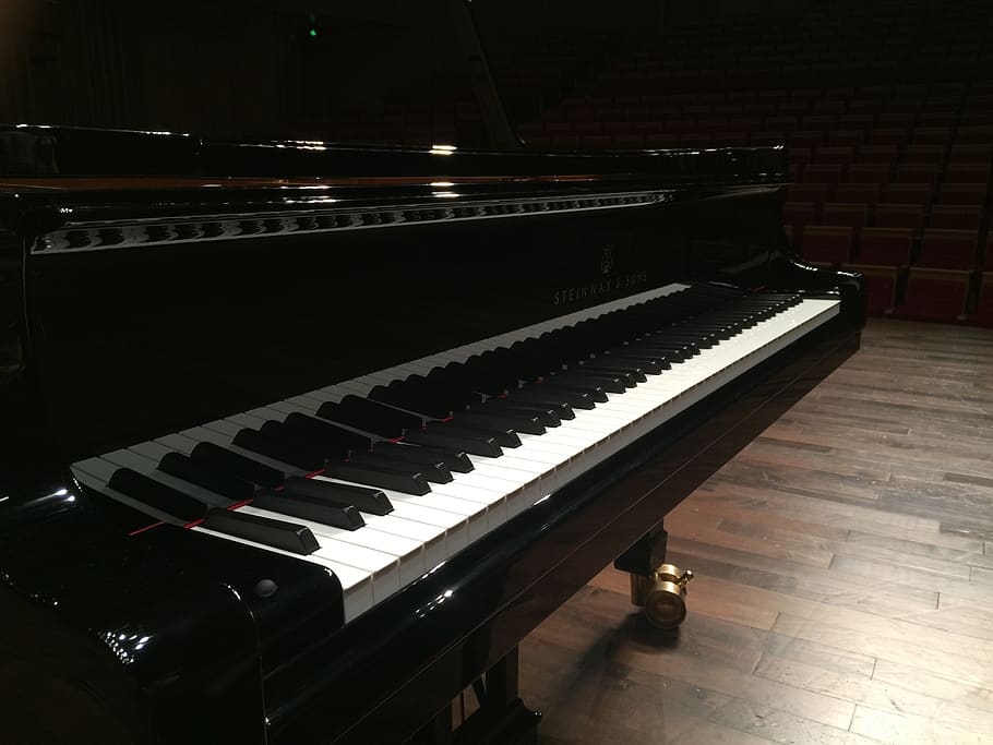 changsha concert hall, stage, steinway piano, music, musical instrument, HD wallpaper