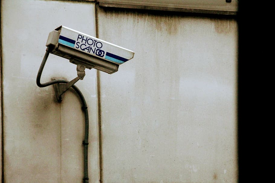 bullet CCTV camera on wall, monitoring, video surveillance, security