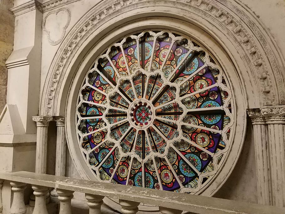 flower window, church, pattern, architecture, built structure HD wallpaper