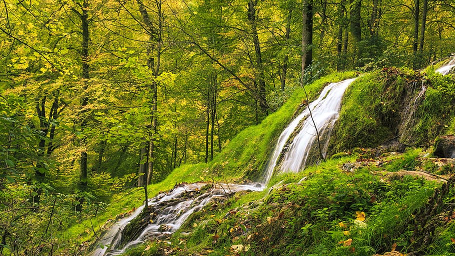 waterfall, bad urach, urach waterfall, alb eaves, gorge, impressive, HD wallpaper