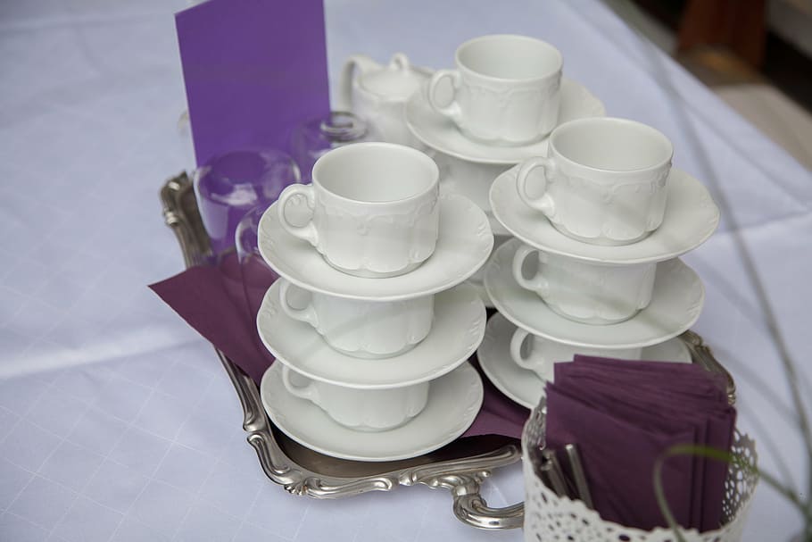table decoration, cup, restaurant, celebration, break, sit HD wallpaper