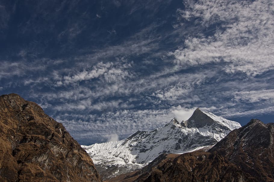 landscape photography of mountains covered with snow, mountains covered with snow HD wallpaper