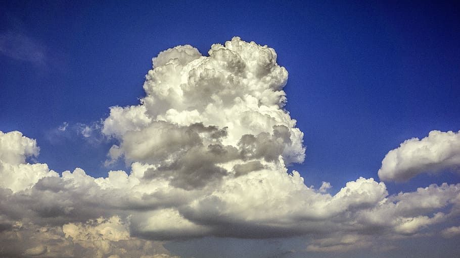 white clouds under blue sky, nature, cumulus, light, storm HD wallpaper