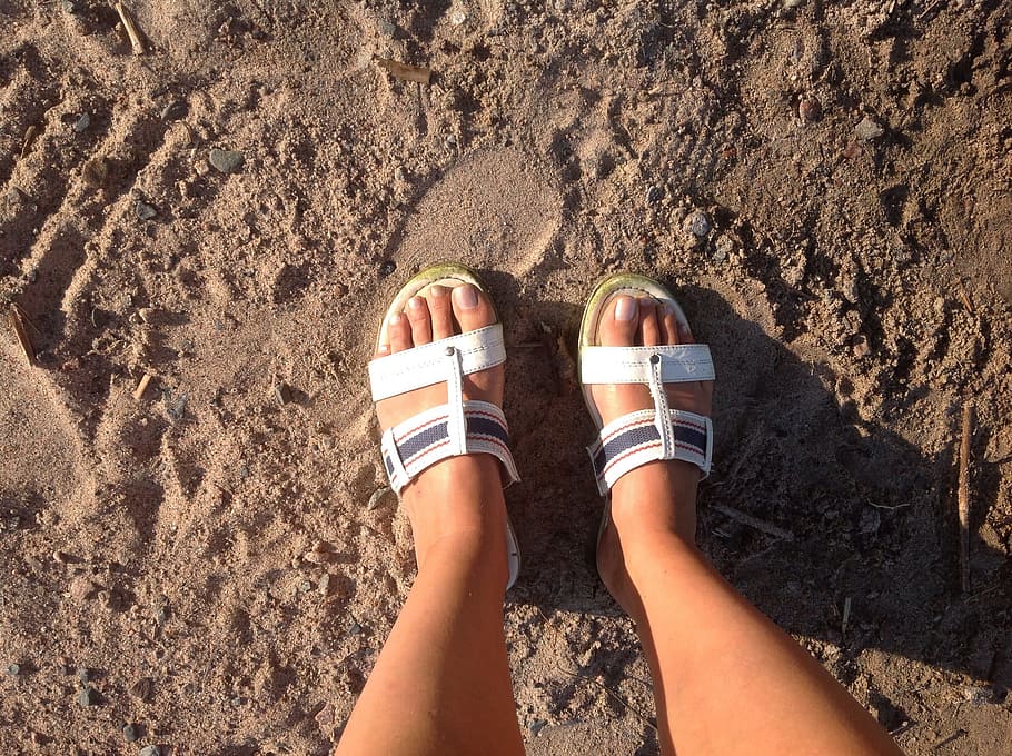 Sandals, Beach, Summer, low section, human leg, human body part HD wallpaper