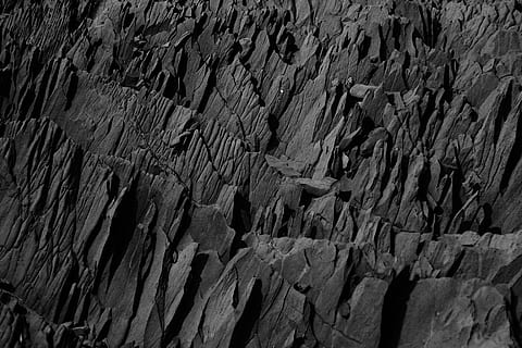 gray slabs, gray rocks, slate, grey, black, white, slate mine HD wallpaper