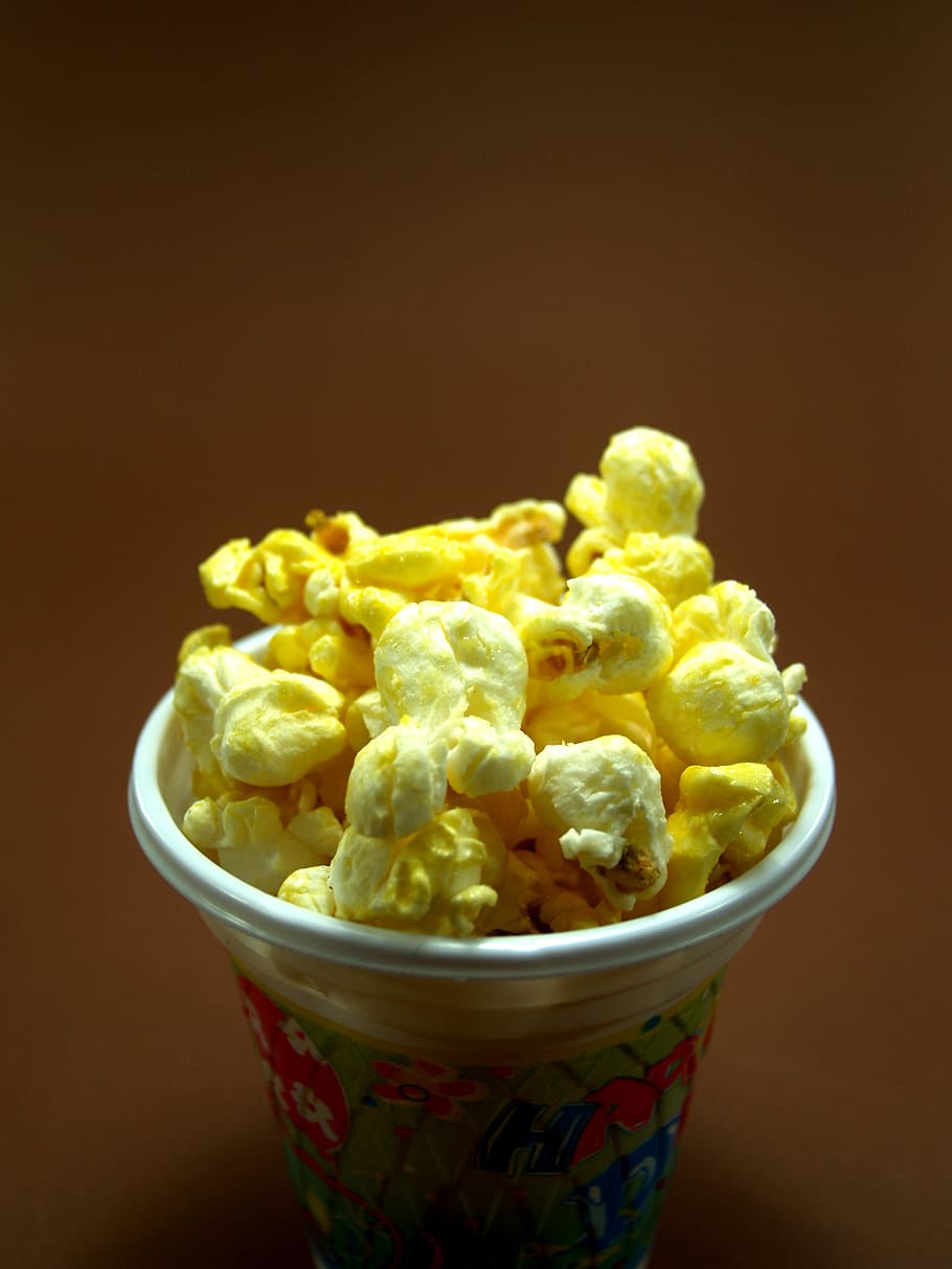 popcorn, box, bucket, cinema, bag, background, fastfood, cardboard, HD wallpaper