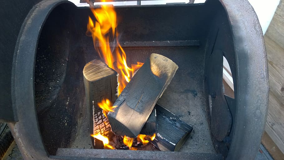 Grill, Fire, Wood, Flame, Brand, Heat, warm, hot, wood fire HD wallpaper