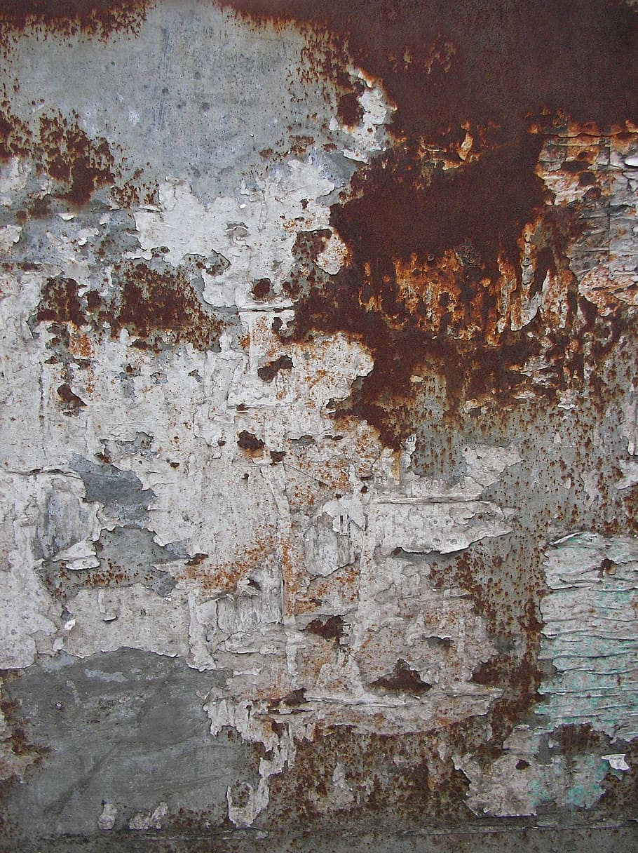 stainless, color, old, wall, flake, decay, structure, patina, HD wallpaper