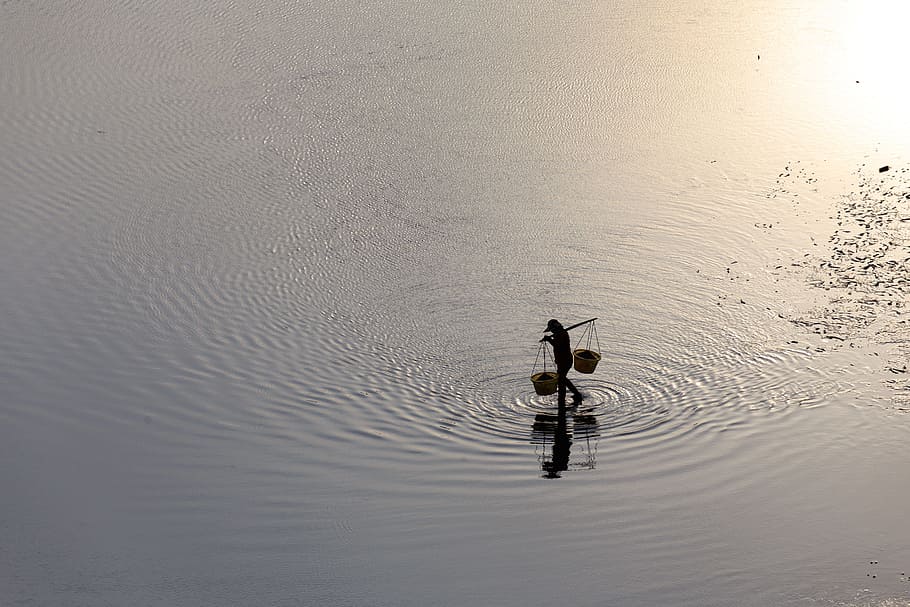 Home, Way Back, Sunset, Silhouette, water, nature, lake, reflection HD wallpaper