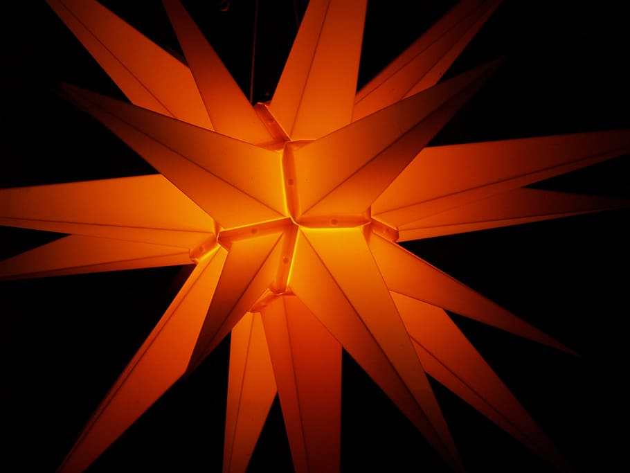 Christmas, Star, Star, Light, Lighting, poinsettia, darkness HD wallpaper