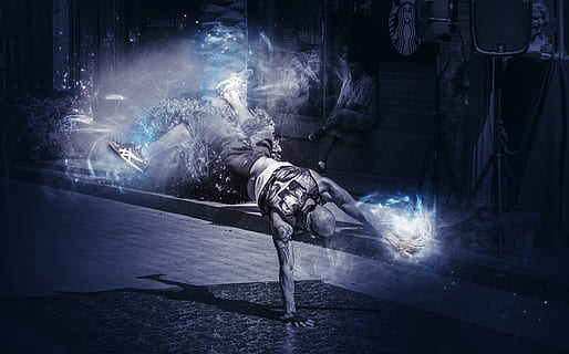 illustration of man break dancing, break dance, performer, action HD wallpaper