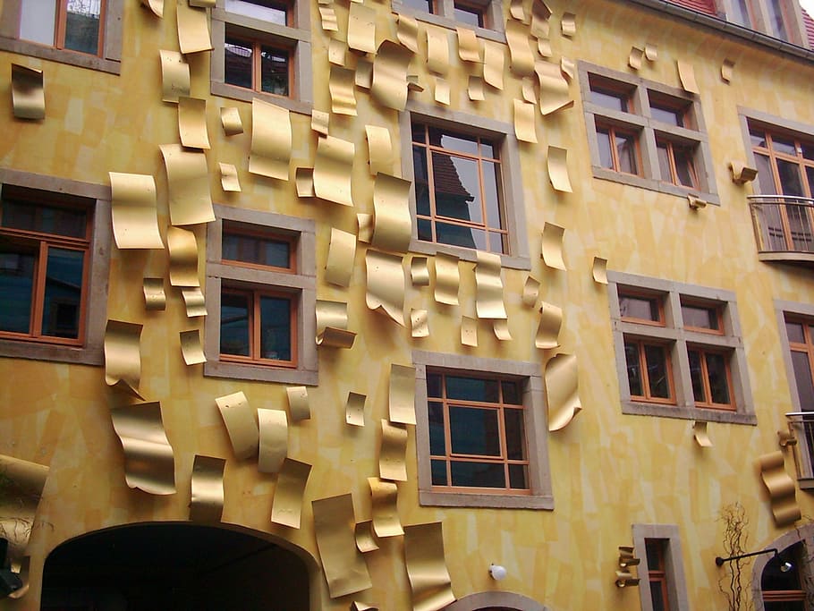 facade, facade art, architecture, gold, the elements of justice HD wallpaper
