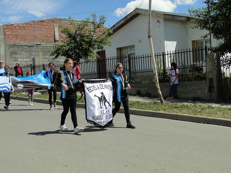parade, argentina, flag, architecture, building exterior, built structure HD wallpaper