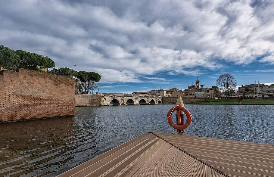 water, sky, river, panoramic, landscape, bridge, architecture HD wallpaper