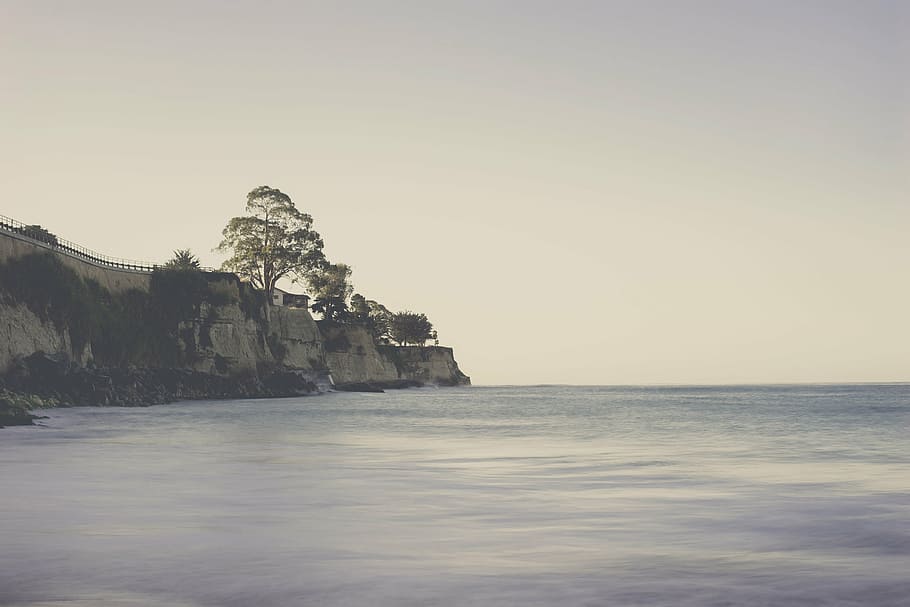 coast, cliff, wall, bluff, shore, steep, ocean, sea, water HD wallpaper
