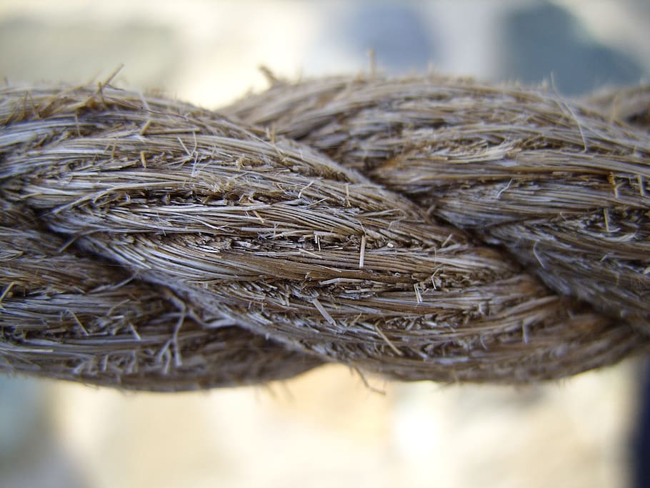 rope, close-up, twisted, old, no people, selective focus, day HD wallpaper