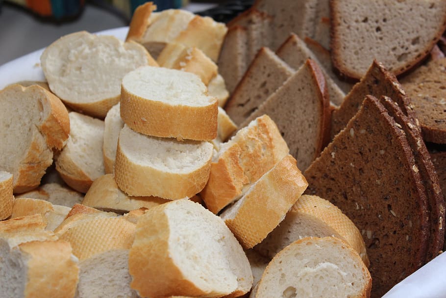 breadbasket, roll, white bread, bread slices, food and drink HD wallpaper