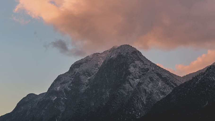 mountain, valley, sky, clouds, landscape, nature, dark, cloud - sky HD wallpaper