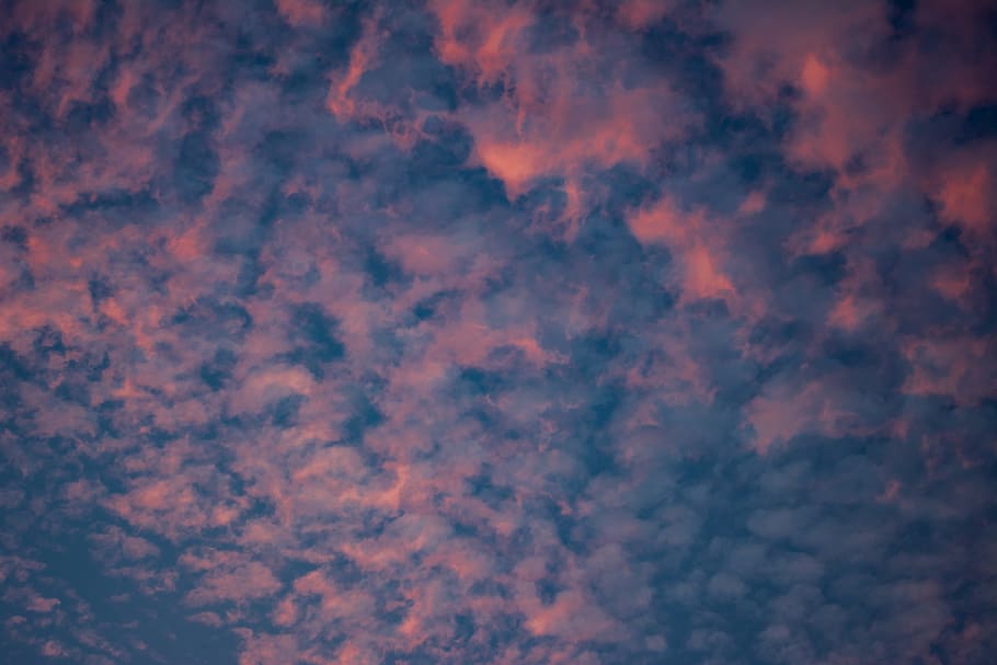sky, clouds, pink, blue, clouds sky, nature, sky clouds, weather HD wallpaper