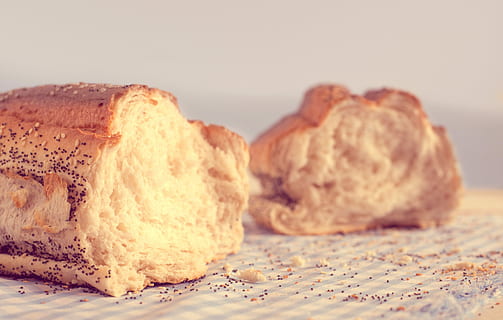 baked bread on white and blue table cloth, food, no People, food And Drink HD wallpaper