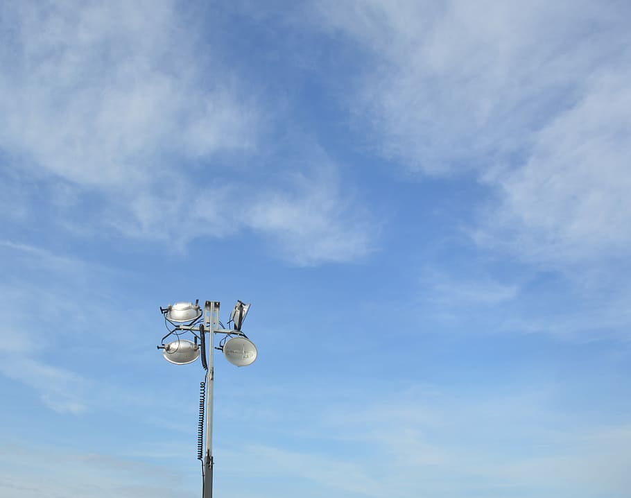 Projector, Light, Lamp, Antena, sky, cloud - sky, no people HD wallpaper