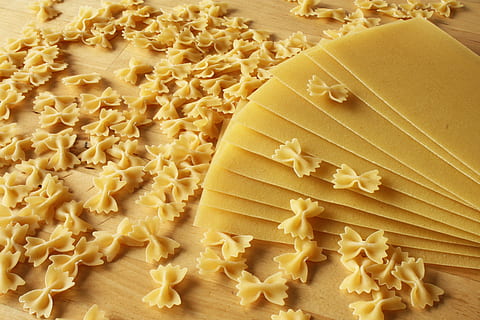 brown bow pastas, noodles, small, large, lasagna, raw, hard HD wallpaper
