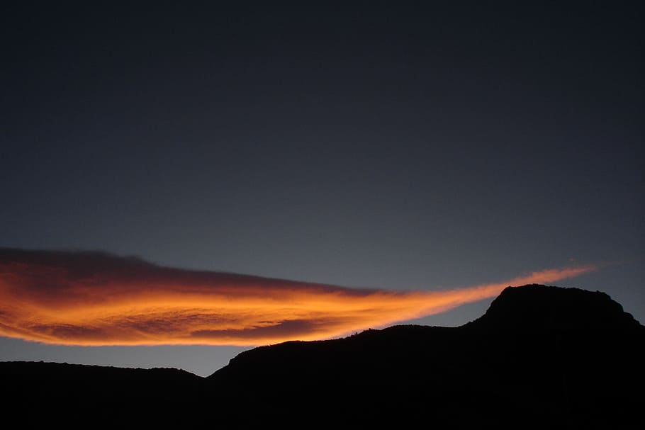 sky, sunset, hill, pink, mountain, beauty in nature, scenics - nature HD wallpaper