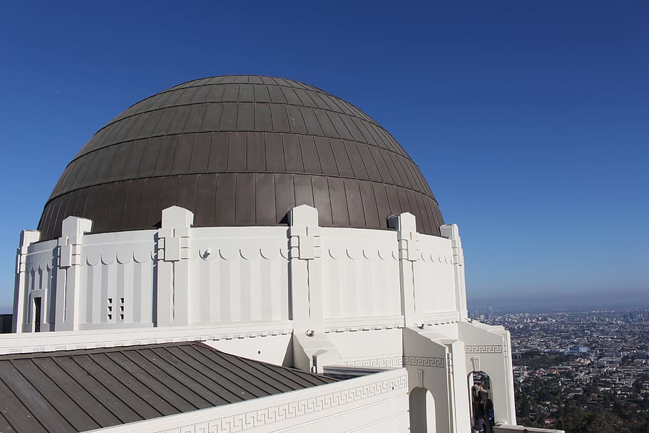 Griffith Observatory, Dome, Smog, sky, angeles, los angeles