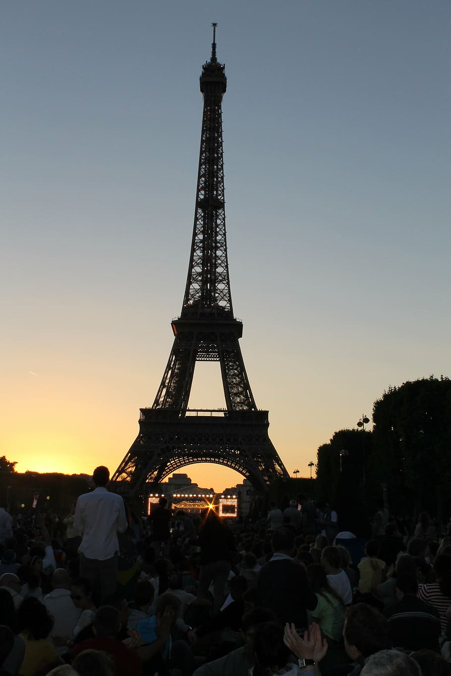 eiffel tower, night, paris, capital, city, alexandre gustave eiffel architect HD wallpaper