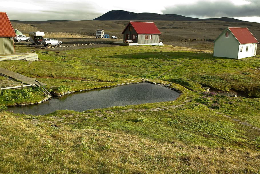 iceland, laugafell, hot springs, geothermal, 4x4, built structure