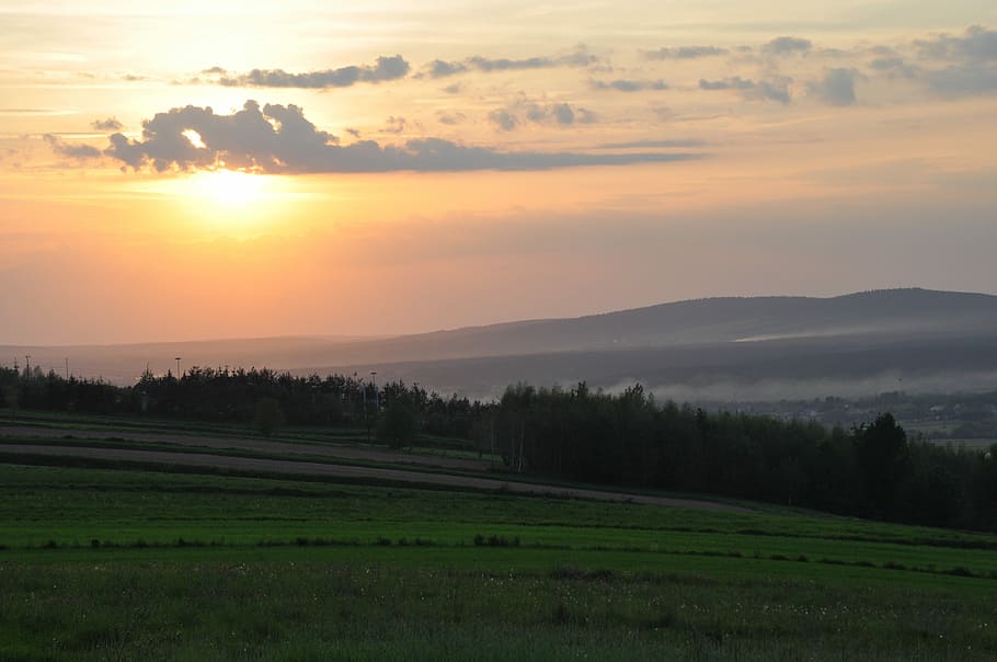 Sun, Clouds, West, the sun, sky, sunset, tranquil scene, scenics HD wallpaper