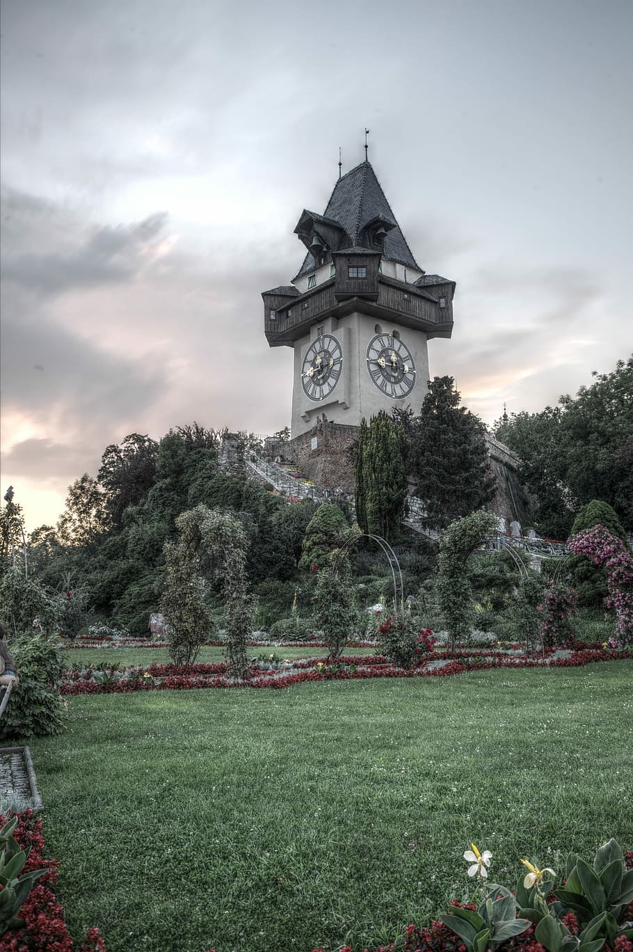 Graz, Clock Tower, Austria, Styria, landmark, places of interest HD wallpaper