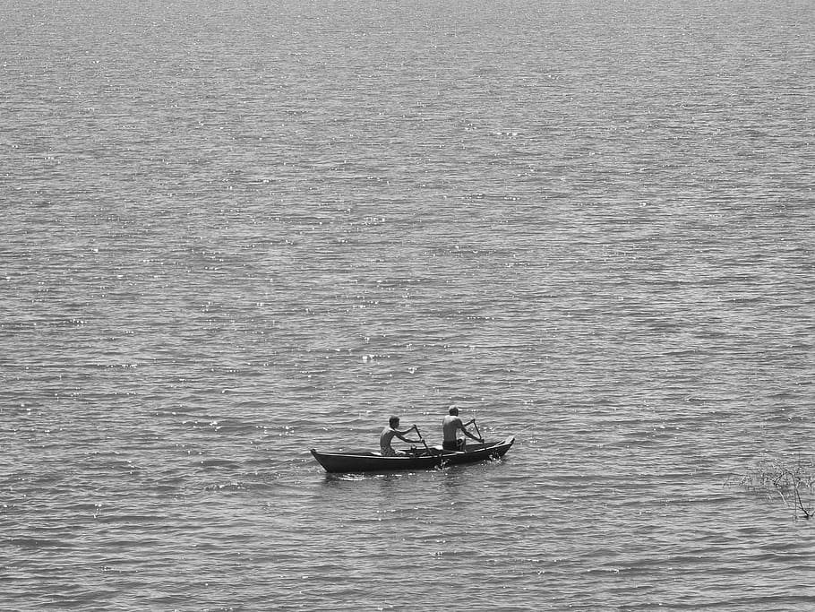 Canoe, Landscape, mar, water, nautical vessel, waterfront, sea HD wallpaper