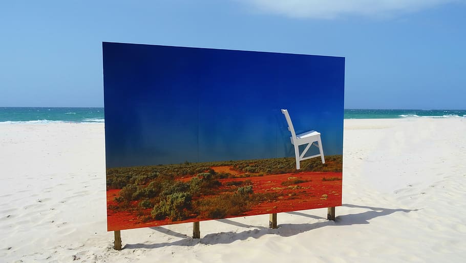 australian art, beach, sun, outback art, abstract, landscape, HD wallpaper