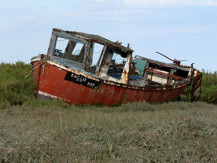 boat, stranded, beached, norfolk, stiffkey, transportation HD wallpaper