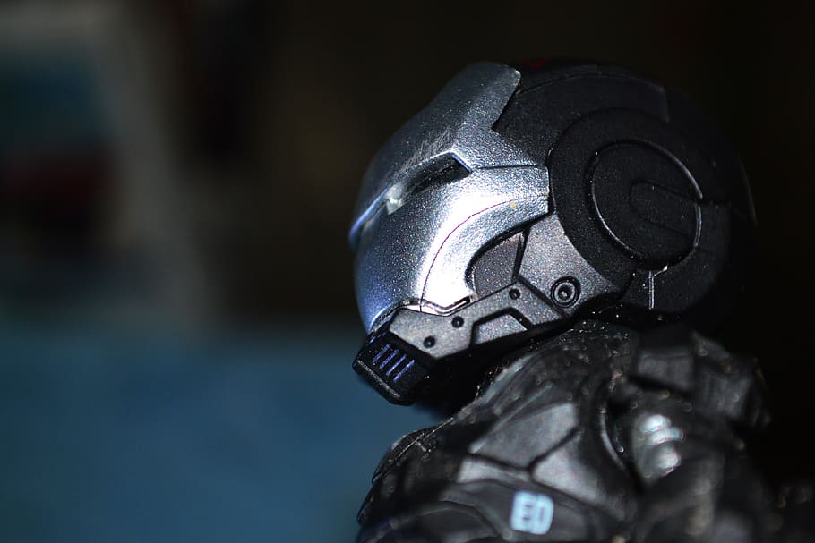 black and grey Iron-Man action figure close-up photo, superhero, HD wallpaper
