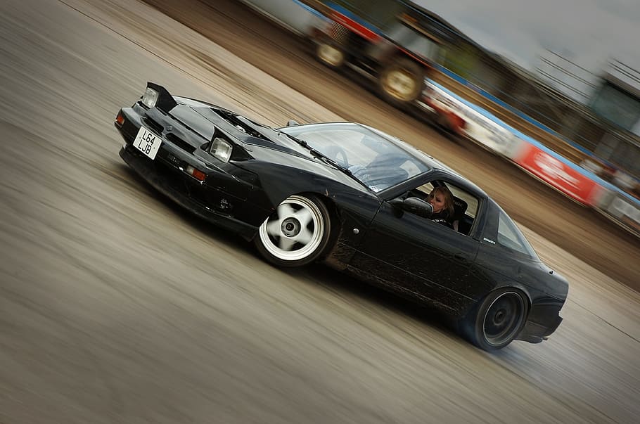 nissan sx, drift, car, race, fast, speed, tuning, norfolk arena, HD wallpaper