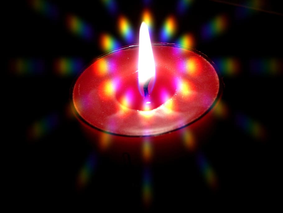 Candlelight, Fire, red, decoration, romantic, bright, flame HD wallpaper