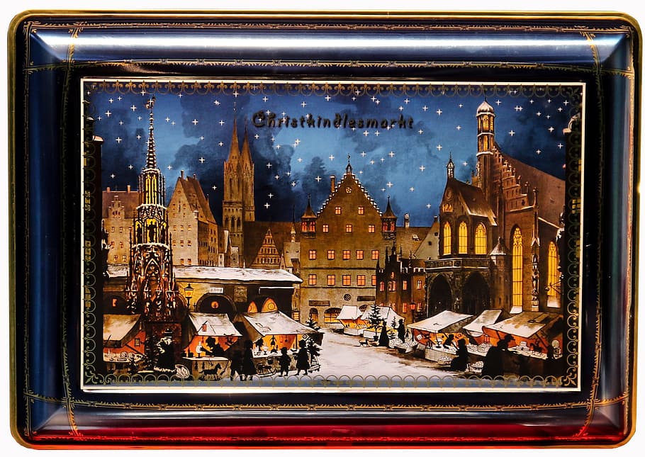 Gingerbread, Dose, Box, Lid, gingerbread dose, nuremberg, christmas market HD wallpaper