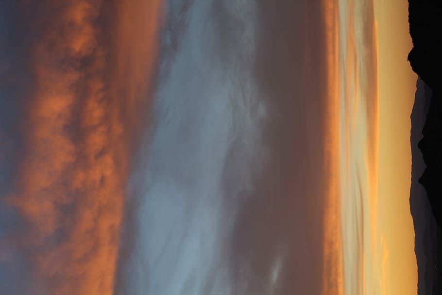 cloudy sky over mountains, untitled, dramatic sky, sunset, overcast HD wallpaper